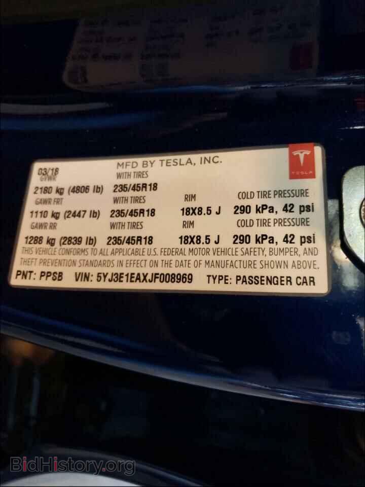 2018 TESLA MODEL 3 - VIN: 5YJ3E1EAXJF008969 - Фото 10