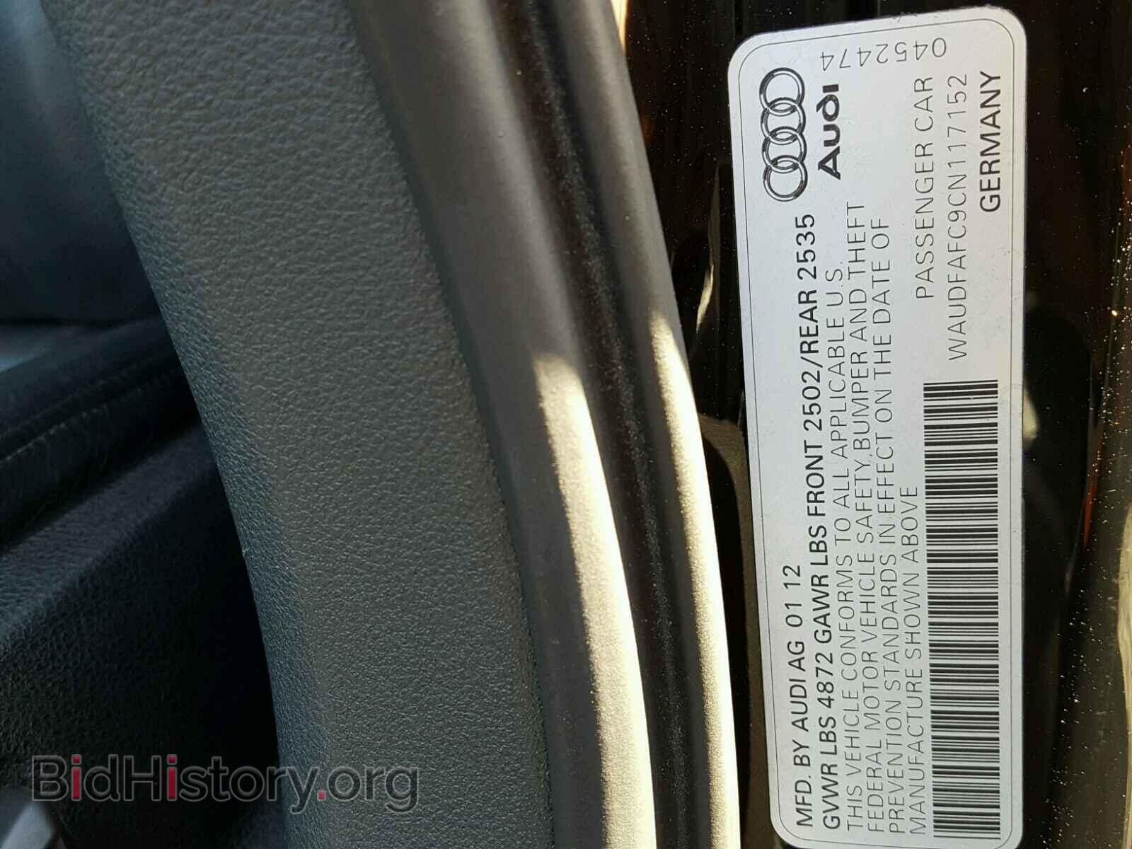2012 AUDI A6 - VIN: WAUDFAFC9CN117152 - Фото 10