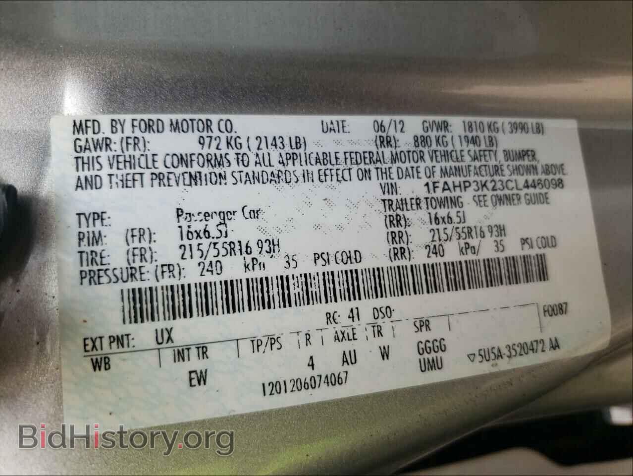 2012 FORD FOCUS - VIN: 1FAHP3K23CL446098 - Фото 10