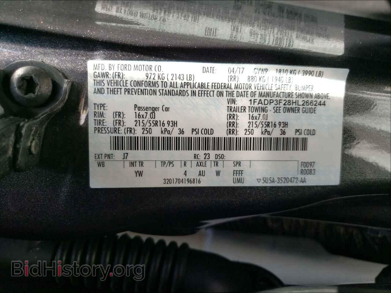 2017 FORD FOCUS - VIN: 1FADP3F28HL266244 - Photo 10