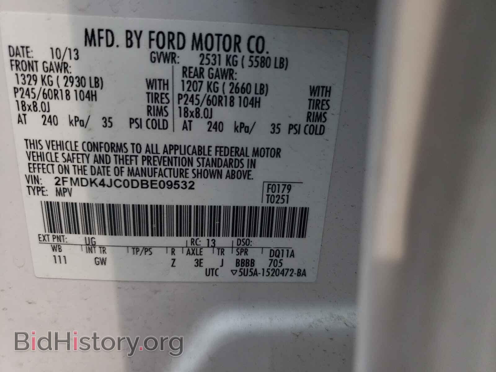 2013 FORD EDGE - VIN: 2FMDK4JC0DBE09532 - Photo 10