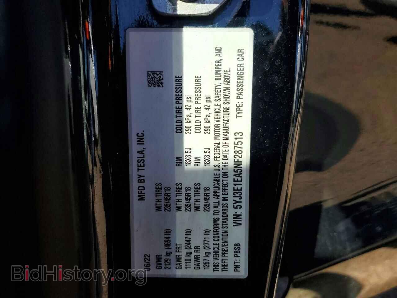 2022 TESLA MODEL 3 - VIN: 5YJ3E1EA5NF287513 - Photo 12