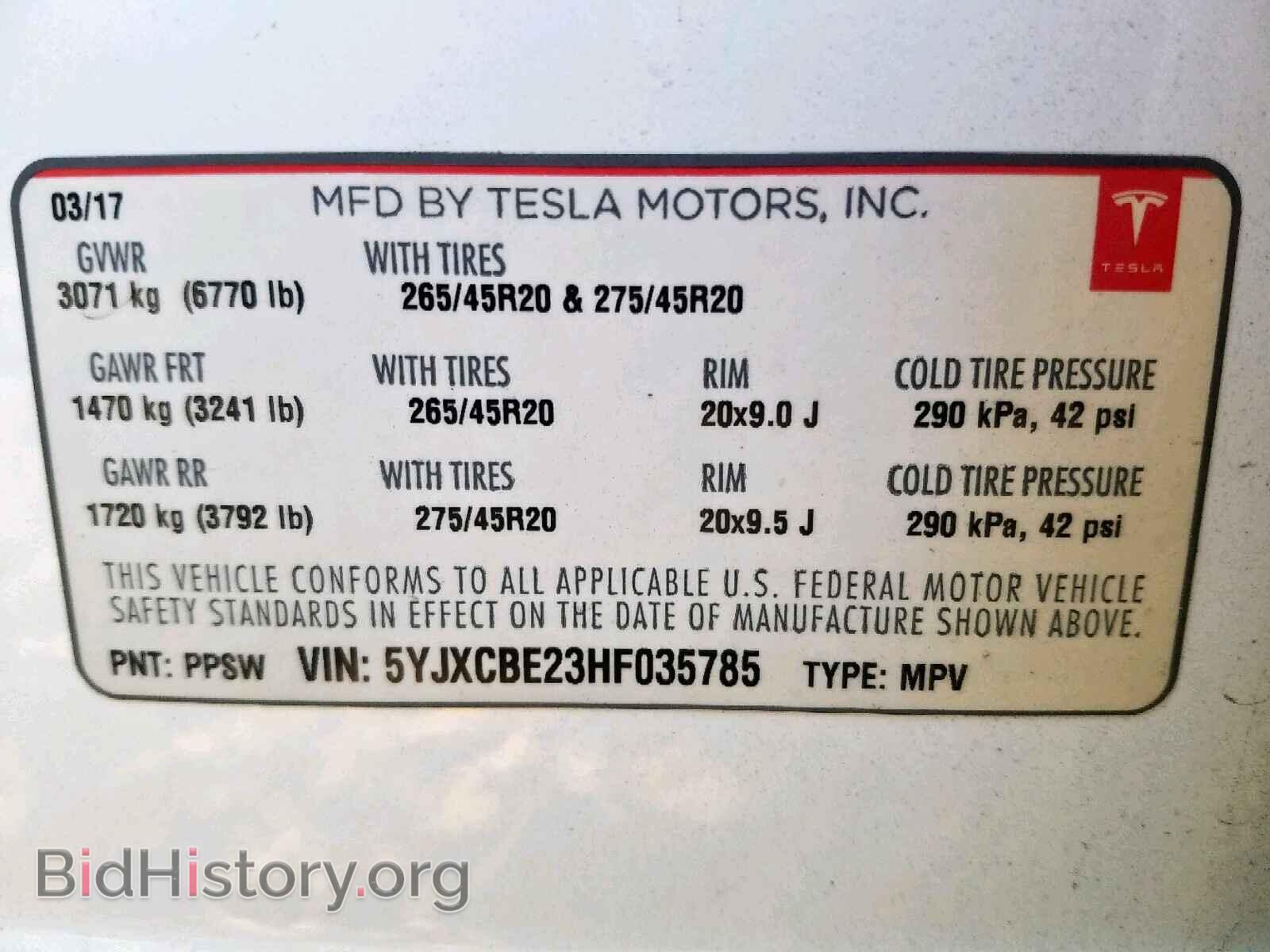 2017 TESLA MODEL X - VIN: 5YJXCBE23HF035785 - Photo 10
