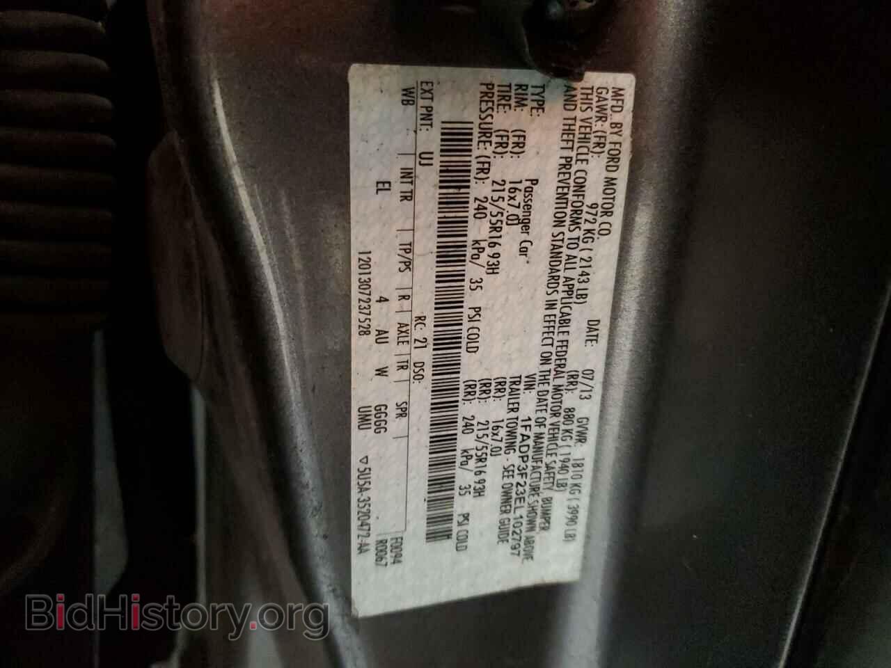 2014 FORD FOCUS - VIN: 1FADP3F23EL102797 - Фото 14