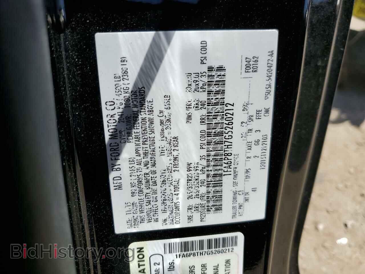 2016 FORD ALL Models - VIN: 1FA6P8TH7G5260212 - Фото 12