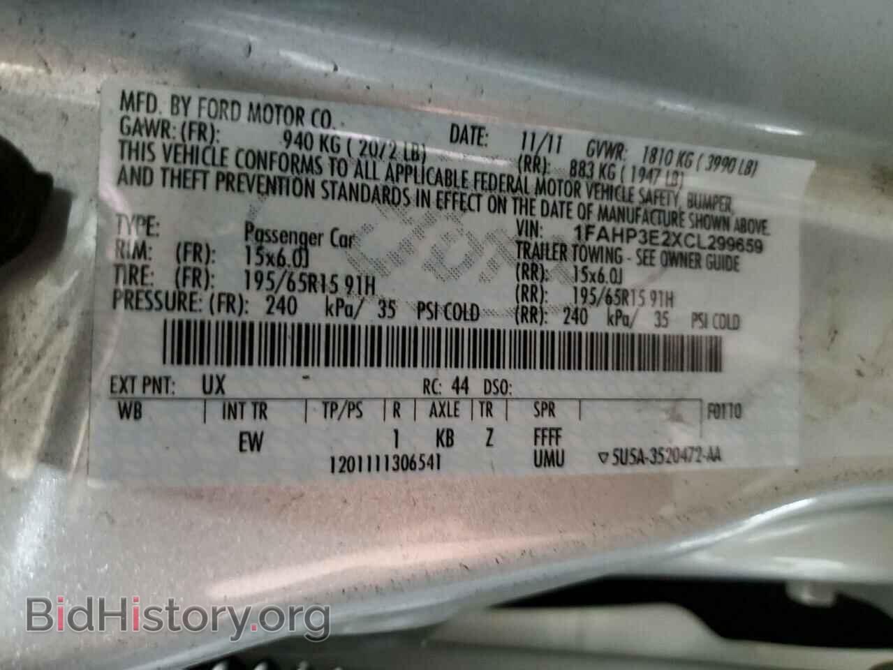2012 FORD FOCUS - VIN: 1FAHP3E2XCL299659 - Photo 10