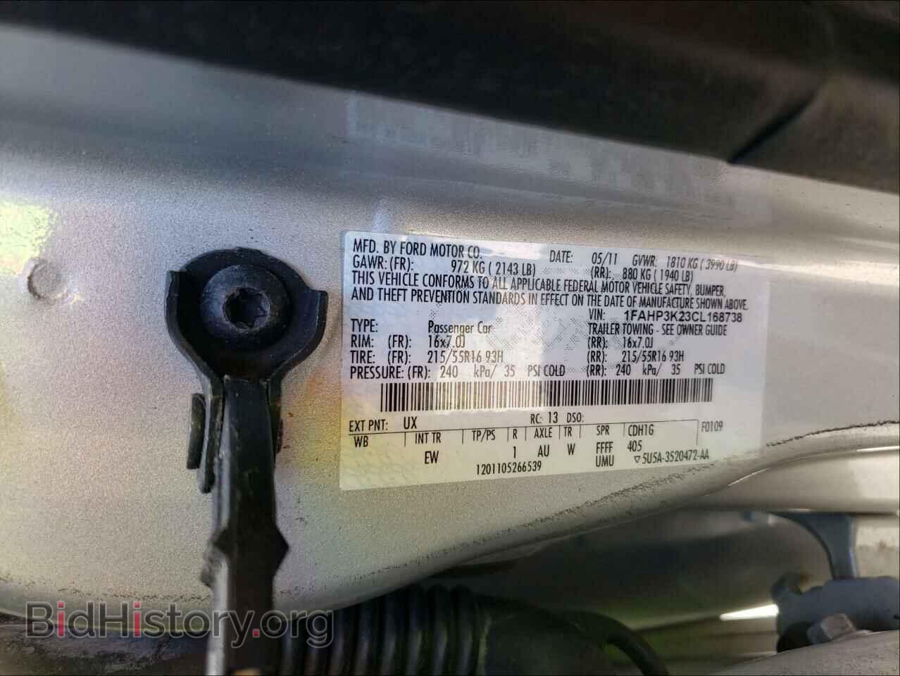 2012 FORD FOCUS - VIN: 1FAHP3K23CL168738 - Фото 9
