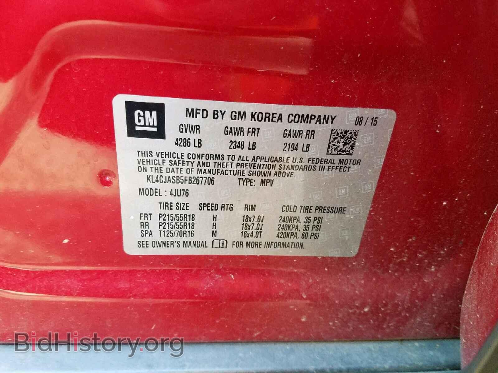 2015 BUICK ENCORE - VIN: KL4CJASB5FB267706 - Photo 10