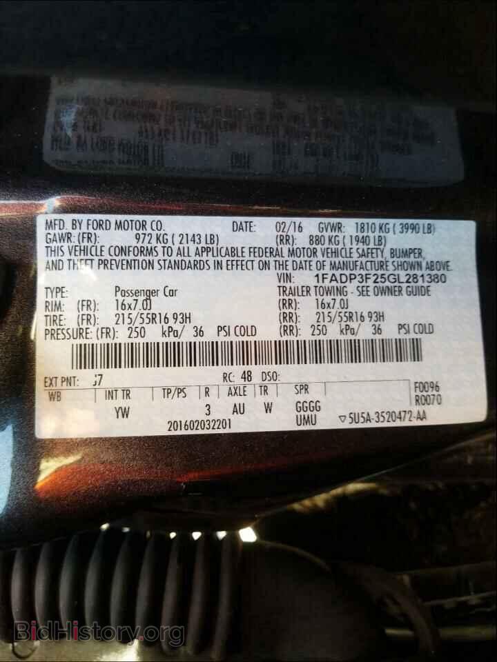 2016 FORD FOCUS - VIN: 1FADP3F25GL281380 - Фото 10