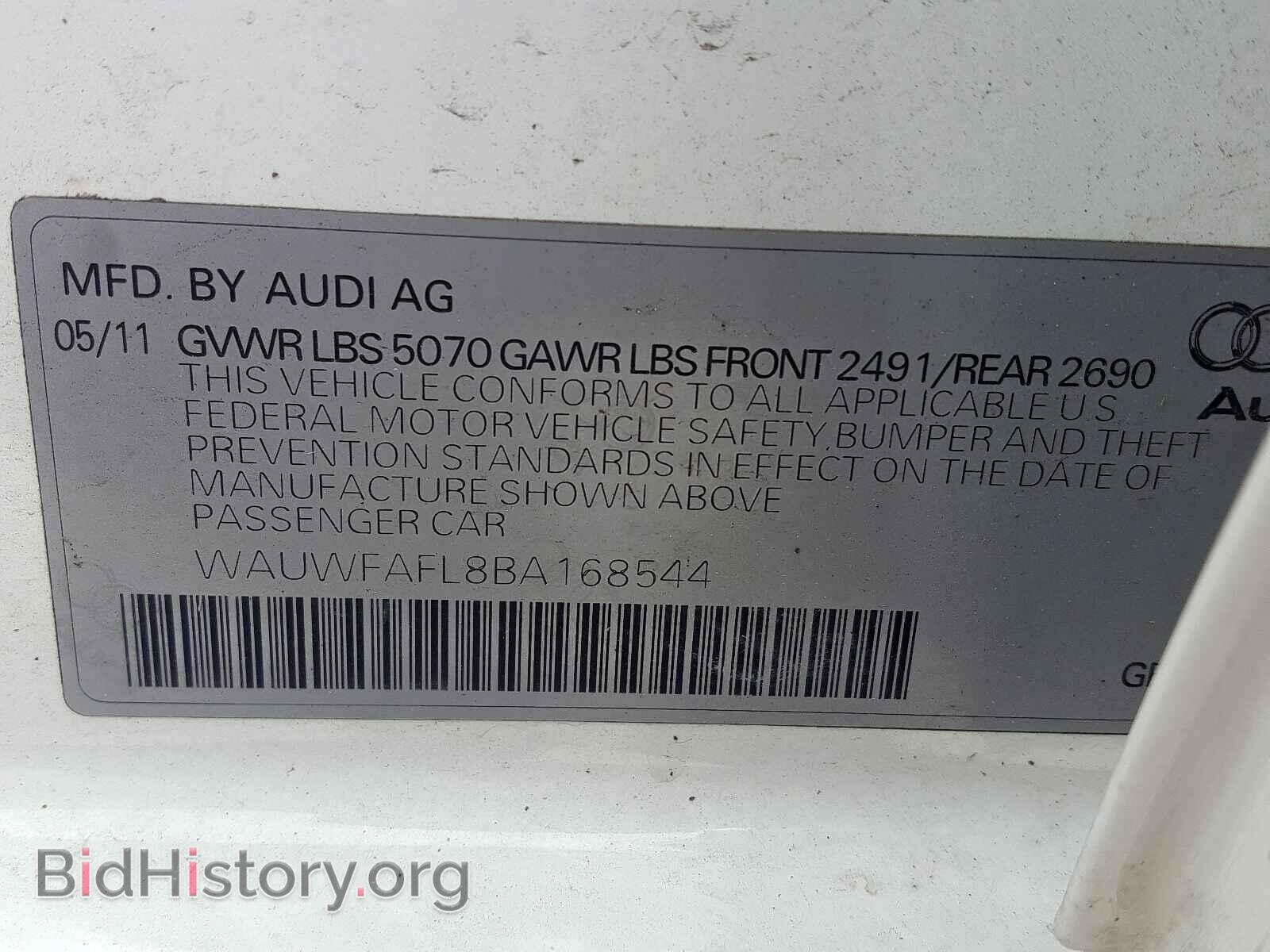 2011 AUDI A4 - VIN: WAUWFAFL8BA168544 - Фото 10
