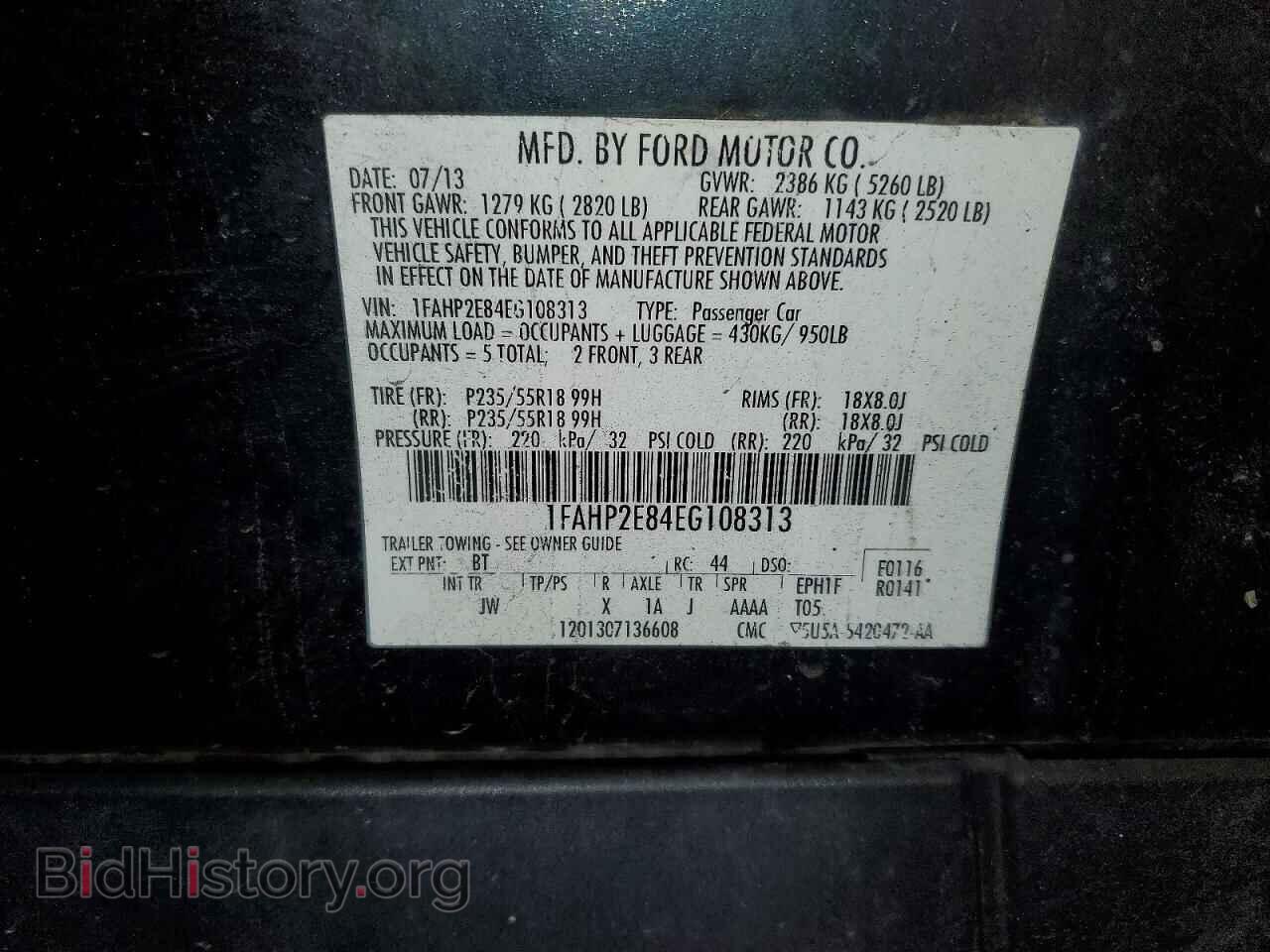 2014 FORD TAURUS - VIN: 1FAHP2E84EG108313 - Фото 13