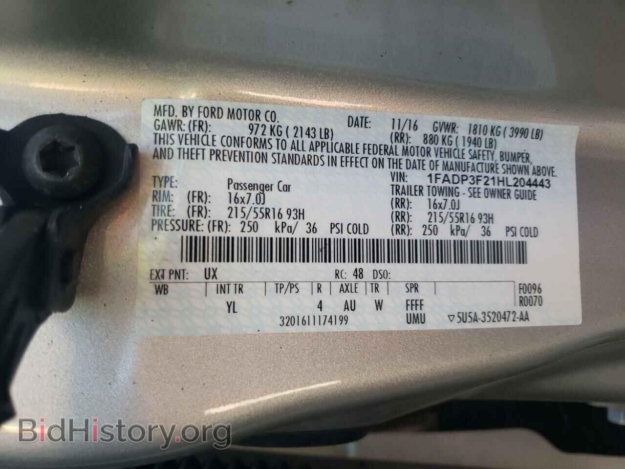 2017 FORD FOCUS - VIN: 1FADP3F21HL204443 - Photo 10