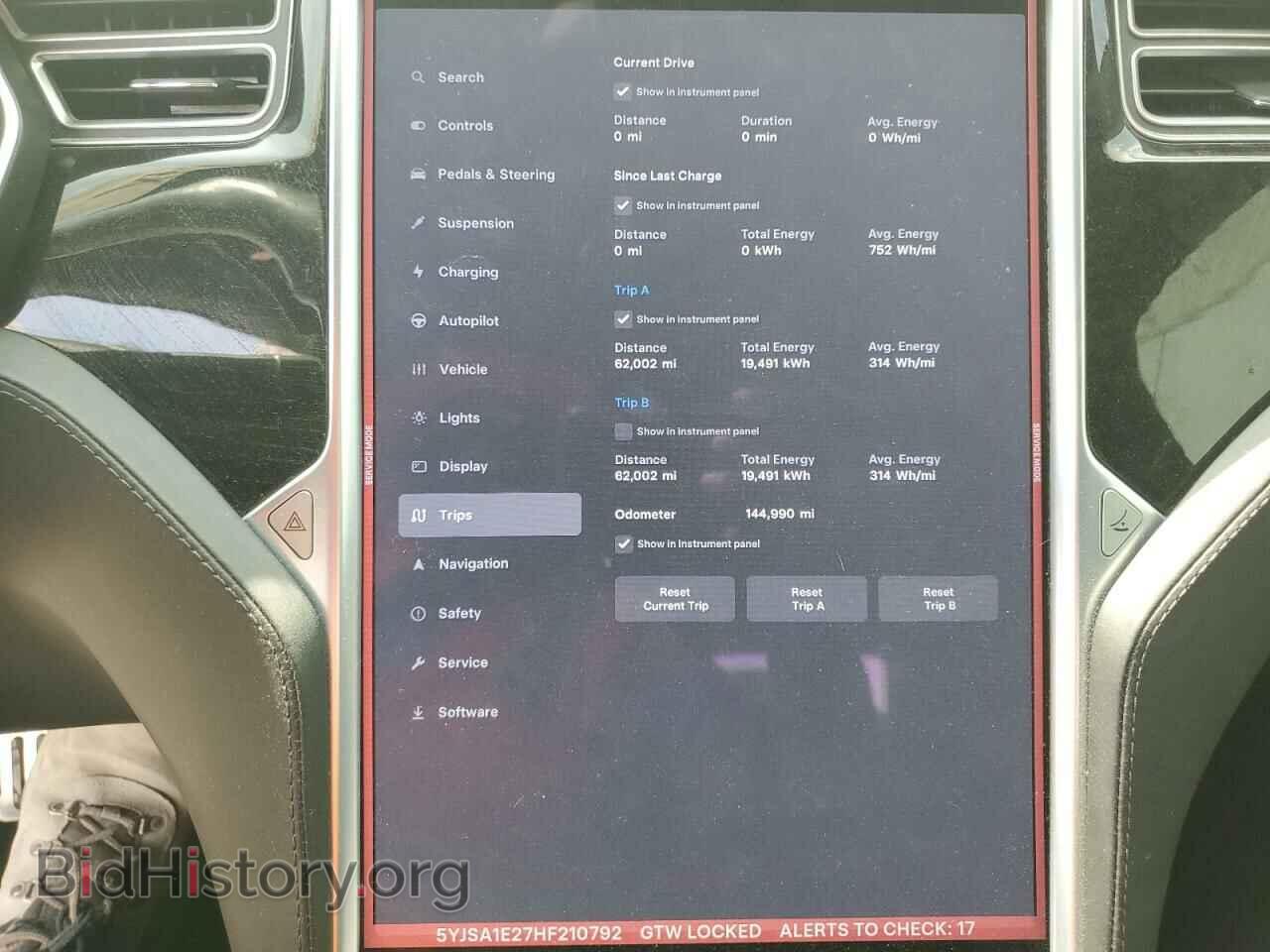 2017 TESLA MODEL S - VIN: 5YJSA1E27HF210792 - Фото 9