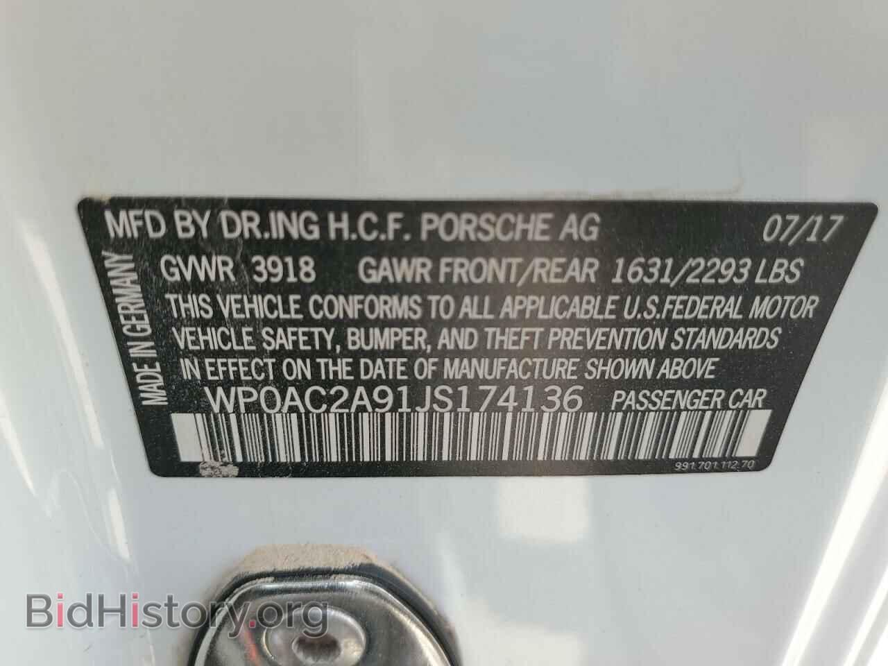2018 PORSCHE 911 - VIN: WP0AC2A91JS174136 - Фото 12