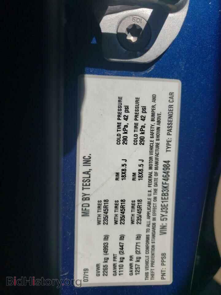 2019 TESLA MODEL 3 - VIN: 5YJ3E1EB3KF464984 - Photo 12