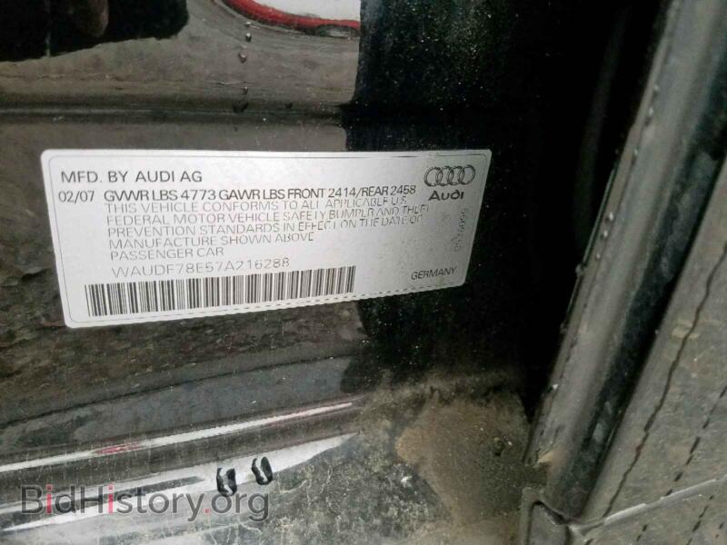 2007 Audi A4 (VIN WAUDF78E57A216288) — фото 10 из 10