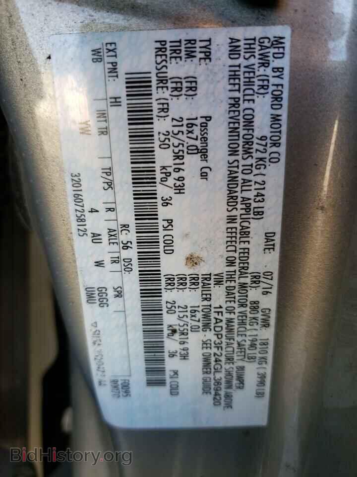 2016 FORD FOCUS - VIN: 1FADP3F24GL369420 - Photo 10