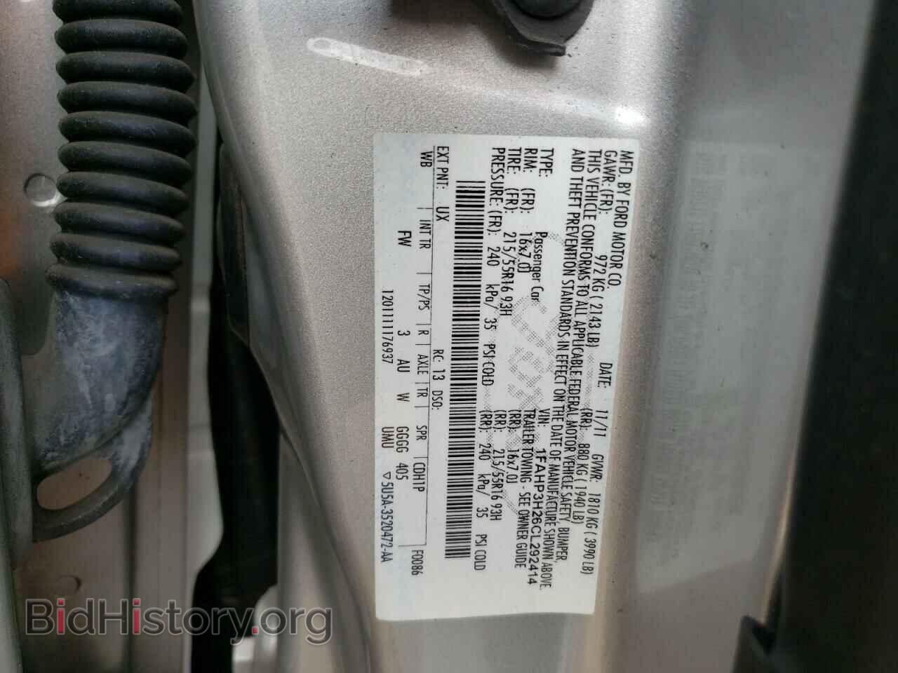 2012 FORD FOCUS - VIN: 1FAHP3H26CL292414 - Фото 10