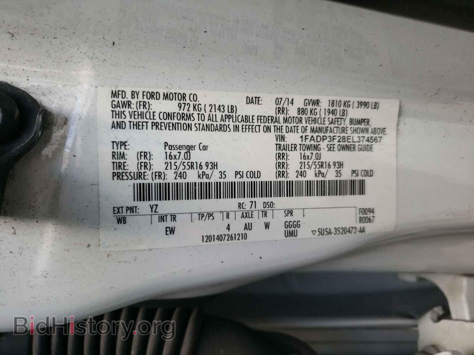 2014 FORD FOCUS - VIN: 1FADP3F28EL374567 - Photo 10