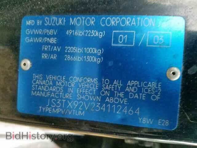 2003 SUZUKI XL7 PLUS - VIN: JS3TX92V234112464 - Фото 10