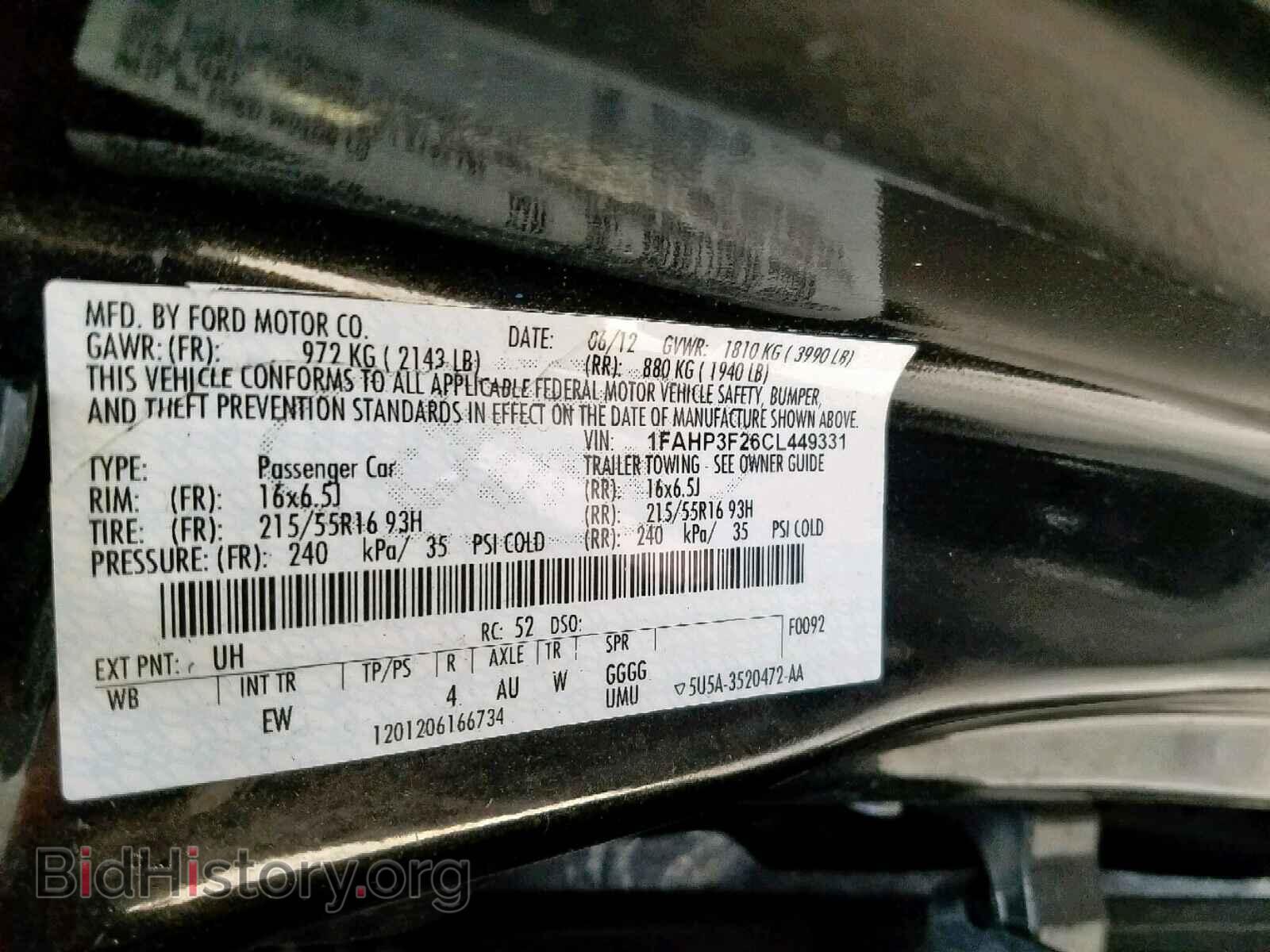 2012 FORD FOCUS SE - VIN: 1FAHP3F26CL449331 - Photo 10