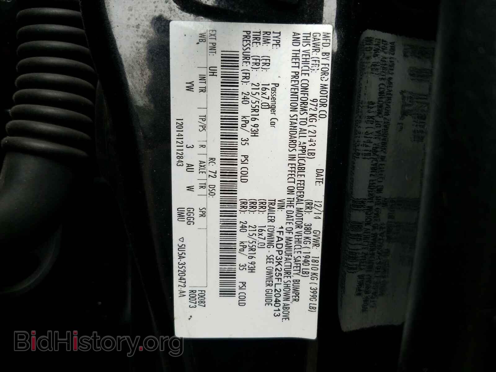2015 FORD FOCUS - VIN: 1FADP3K25FL204013 - Фото 10