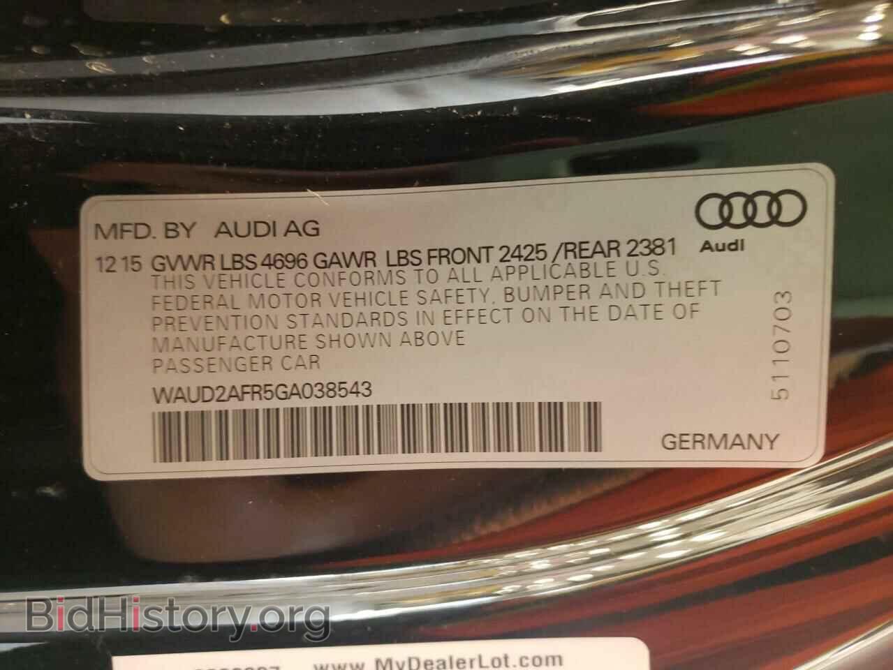 2016 AUDI A5 - VIN: WAUD2AFR5GA038543 - Photo 10