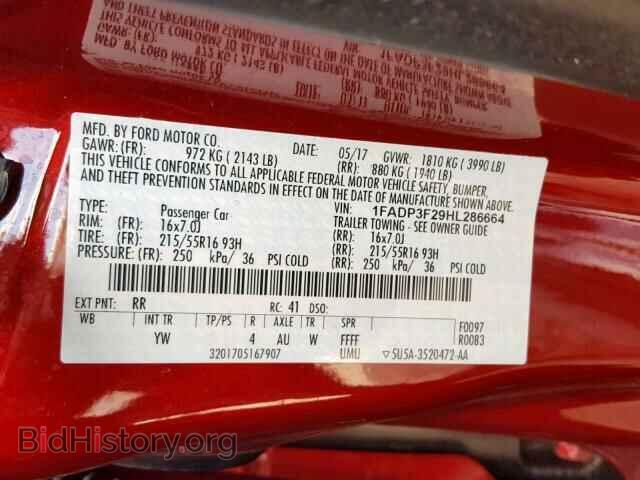 2017 FORD FOCUS SE - VIN: 1FADP3F29HL286664 - Фото 10
