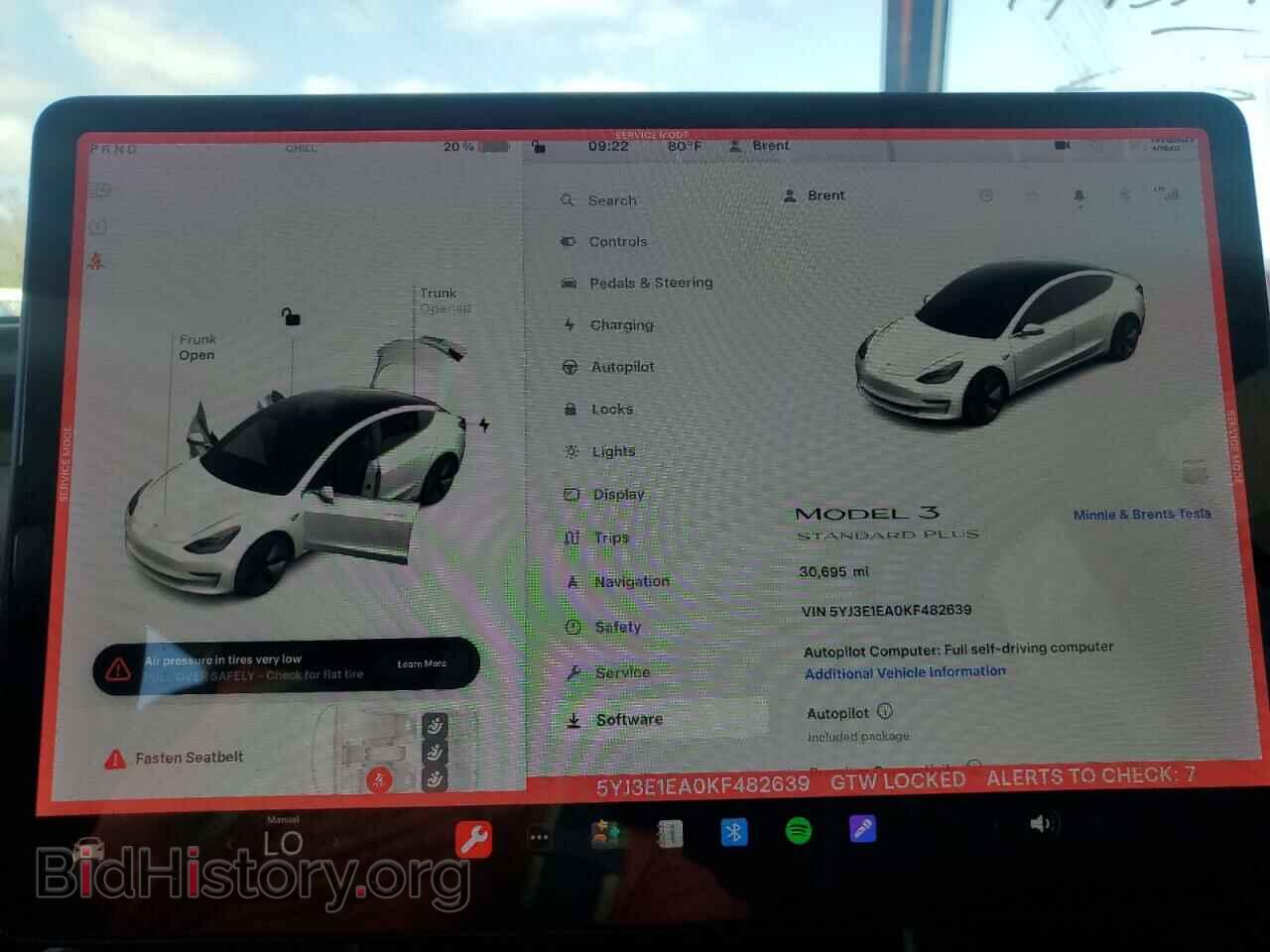 2019 TESLA MODEL 3 - VIN: 5YJ3E1EA0KF482639 - Photo 9