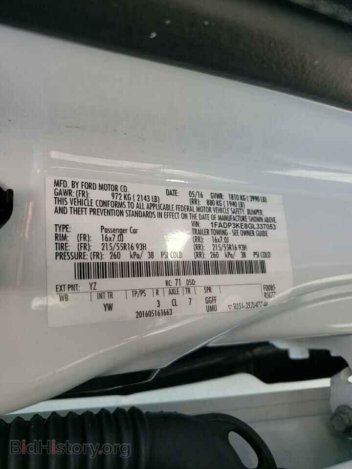 2016 FORD FOCUS - VIN: 1FADP3KE8GL337053 - Фото 10