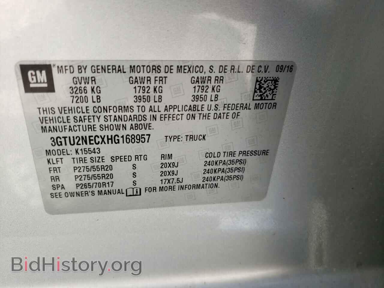2017 GMC SIERRA - VIN: 3GTU2NECXHG168957 - Фото 10