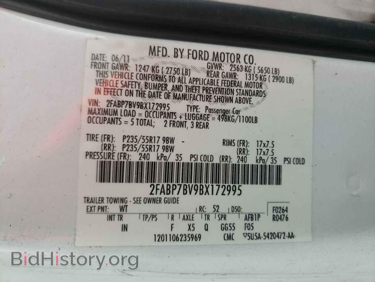 2011 FORD CROWN VIC - VIN: 2FABP7BV9BX172995 - Фото 10