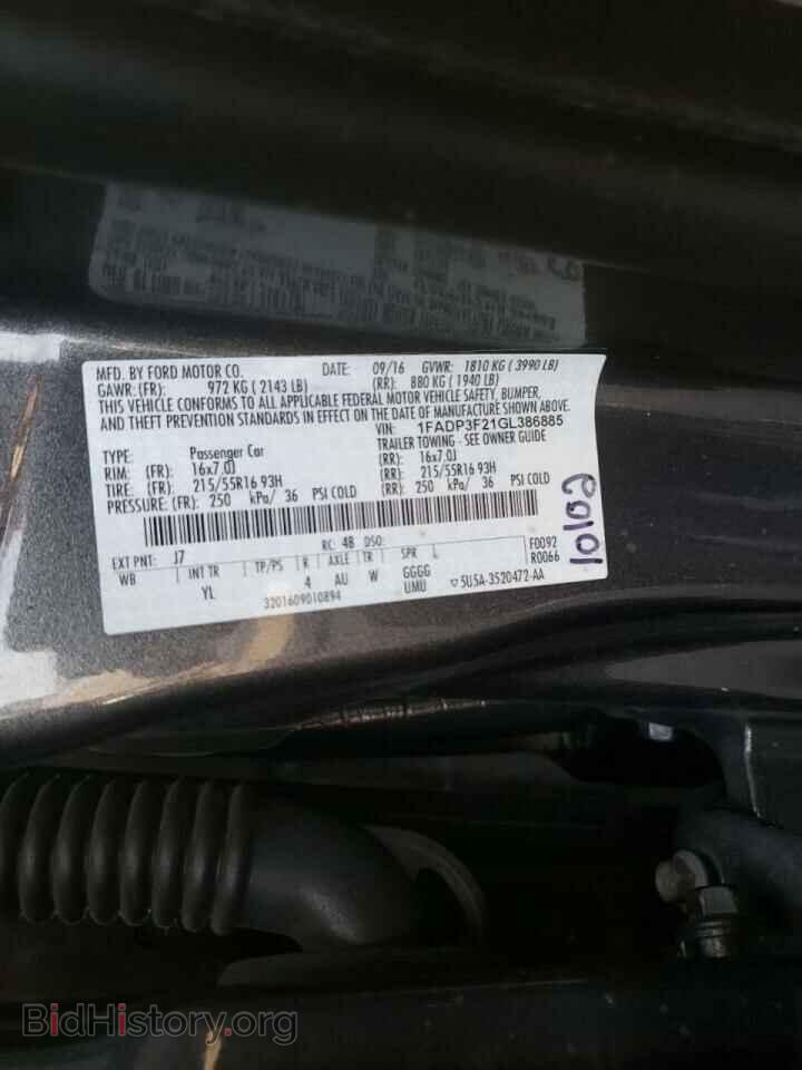 2016 FORD FOCUS - VIN: 1FADP3F21GL386885 - Фото 10