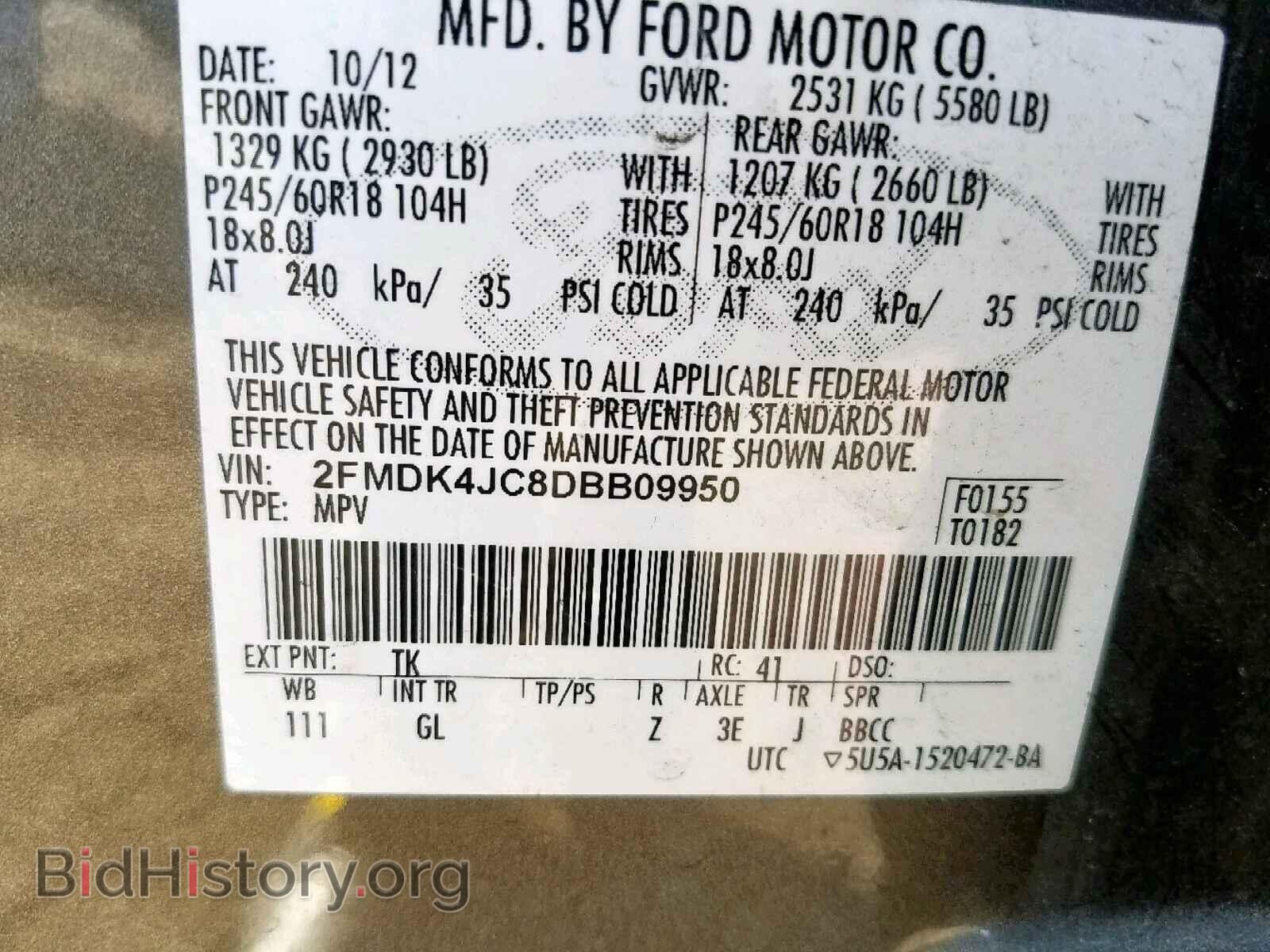 2013 FORD EDGE SEL - VIN: 2FMDK4JC8DBB09950 - Photo 10