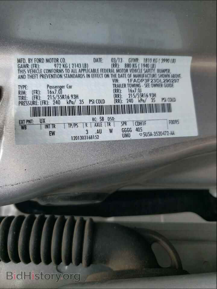 2013 FORD FOCUS - VIN: 1FADP3F23DL290297 - Фото 10