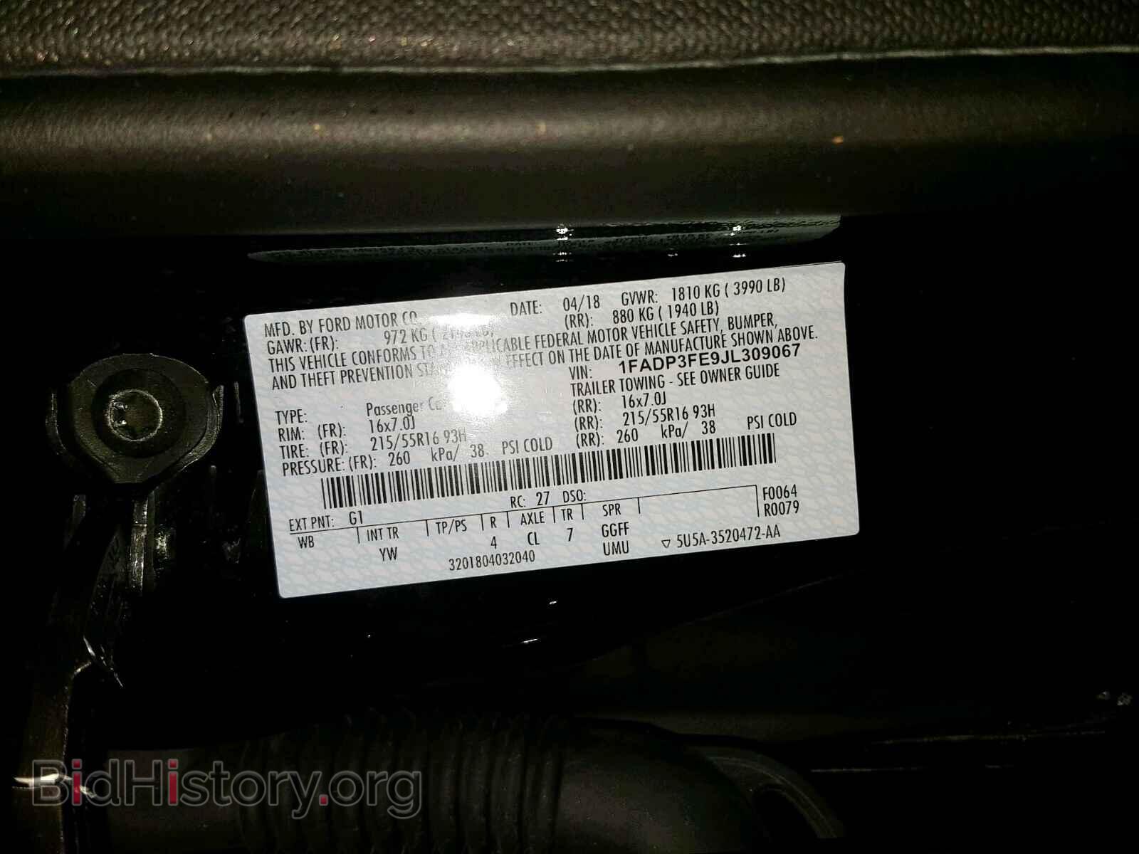 2018 FORD FOCUS SE - VIN: 1FADP3FE9JL309067 - Фото 10