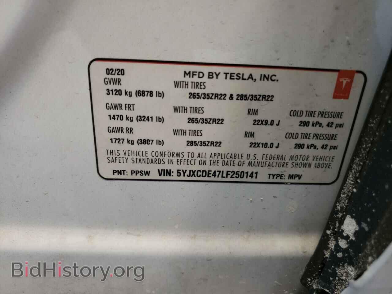 2020 TESLA MODEL X - VIN: 5YJXCDE47LF250141 - Фото 10