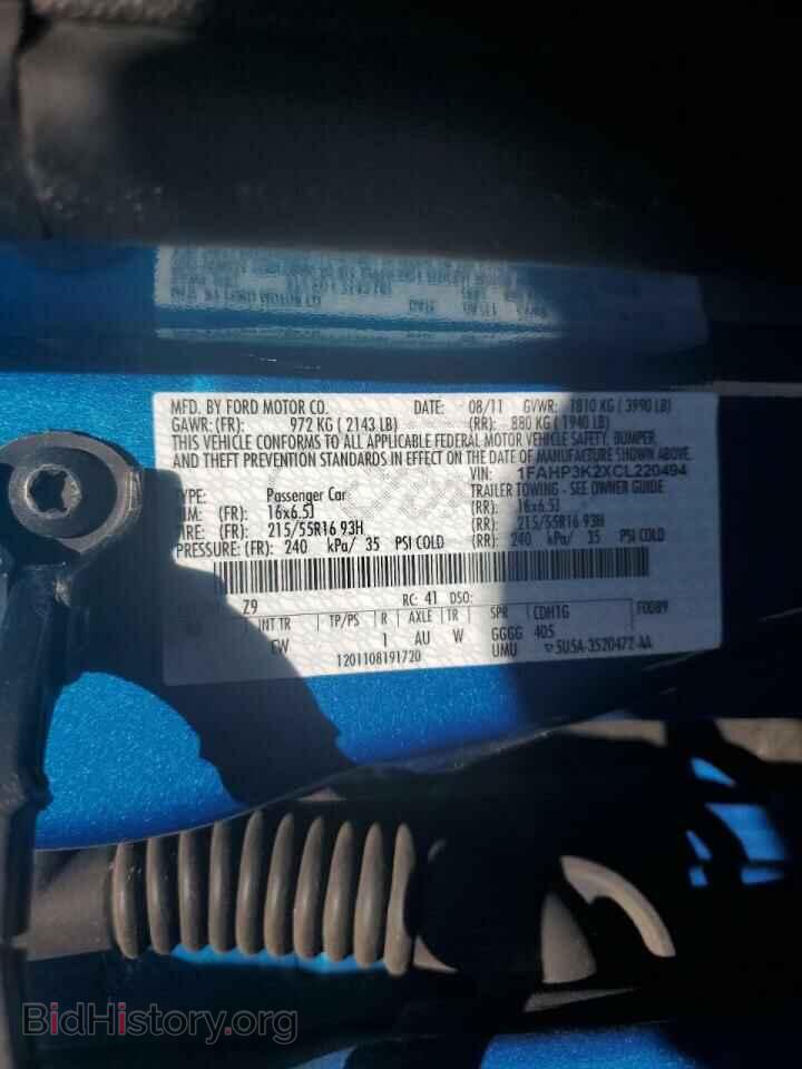 2012 FORD FOCUS - VIN: 1FAHP3K2XCL220494 - Фото 12