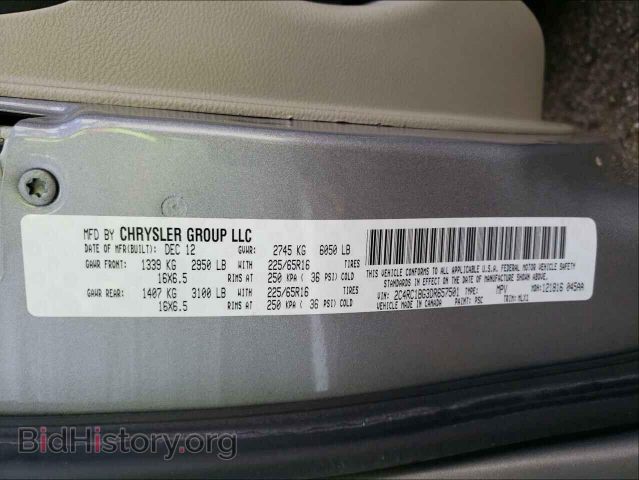 2013 CHRYSLER MINIVAN - VIN: 2C4RC1BG3DR657501 - Photo 10