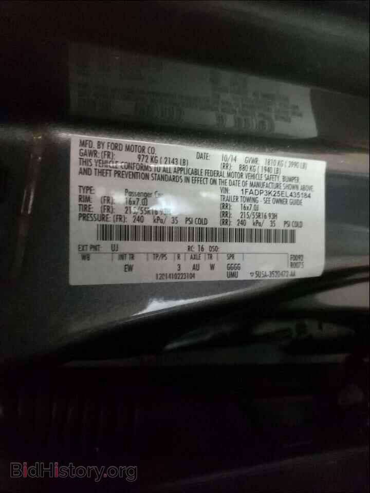 2014 FORD FOCUS - VIN: 1FADP3K25EL435184 - Фото 10