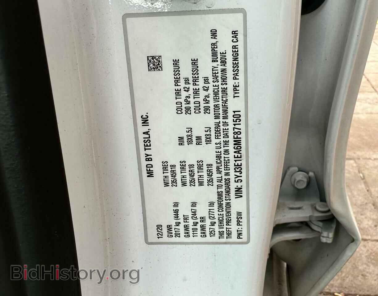 2021 TESLA MODEL 3 - VIN: 5YJ3E1EA6MF871501 - Photo 10