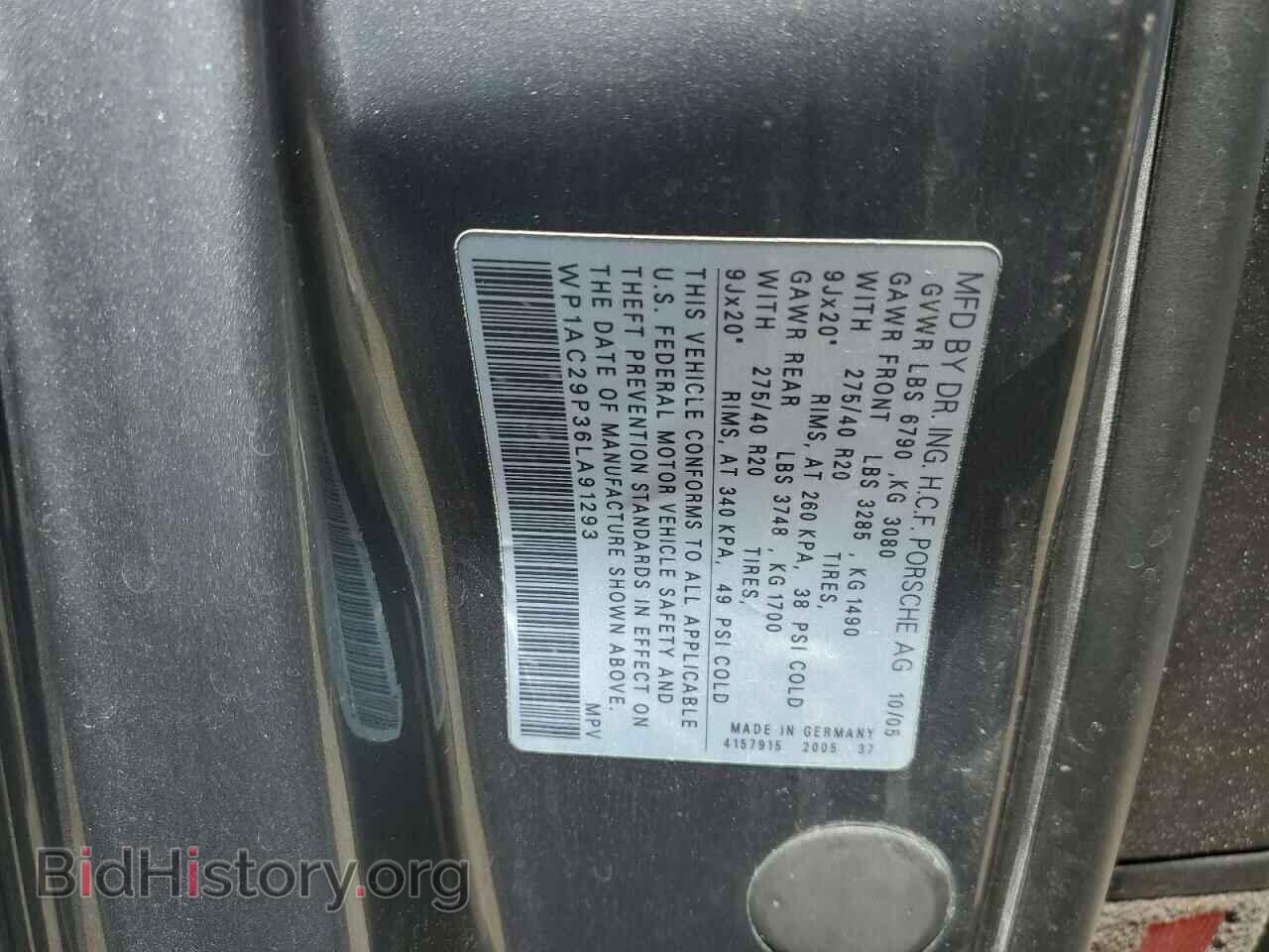 2006 PORSCHE CAYENNE - VIN: WP1AC29P36LA91293 - Фото 12