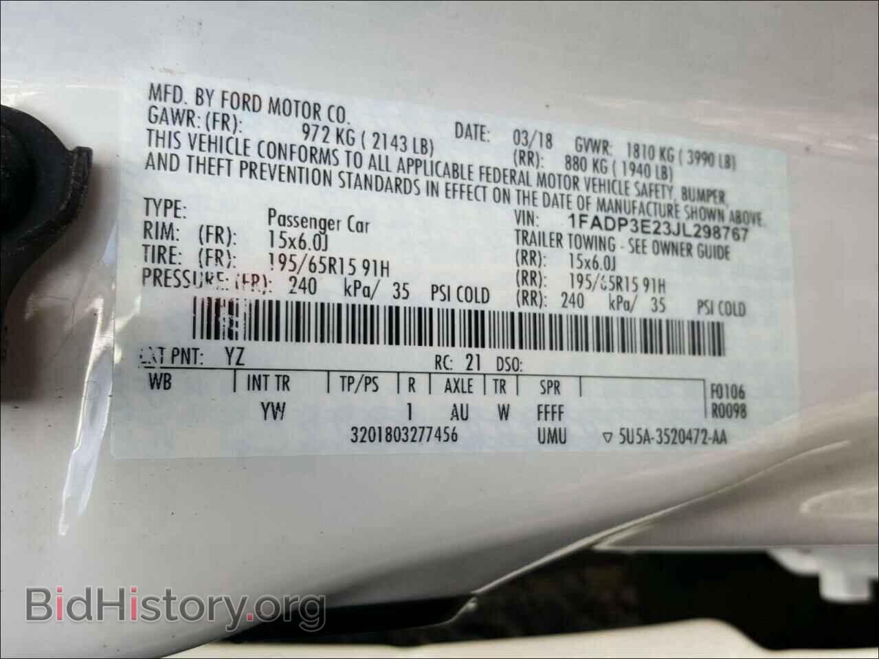 2018 FORD FOCUS - VIN: 1FADP3E23JL298767 - Фото 10