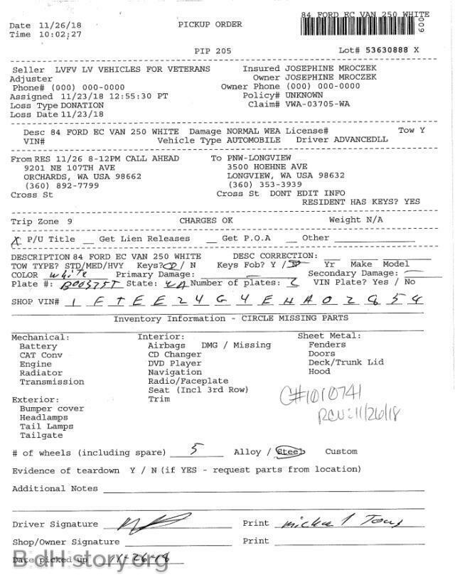 1984 FORD ECONOLINE - VIN: 1FTEE24G4EHA02854 - Photo 6