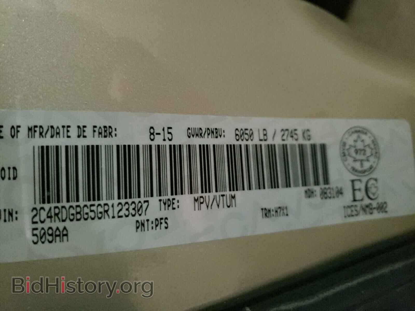 2016 DODGE CARAVAN - VIN: 2C4RDGBG5GR123307 - Фото 10