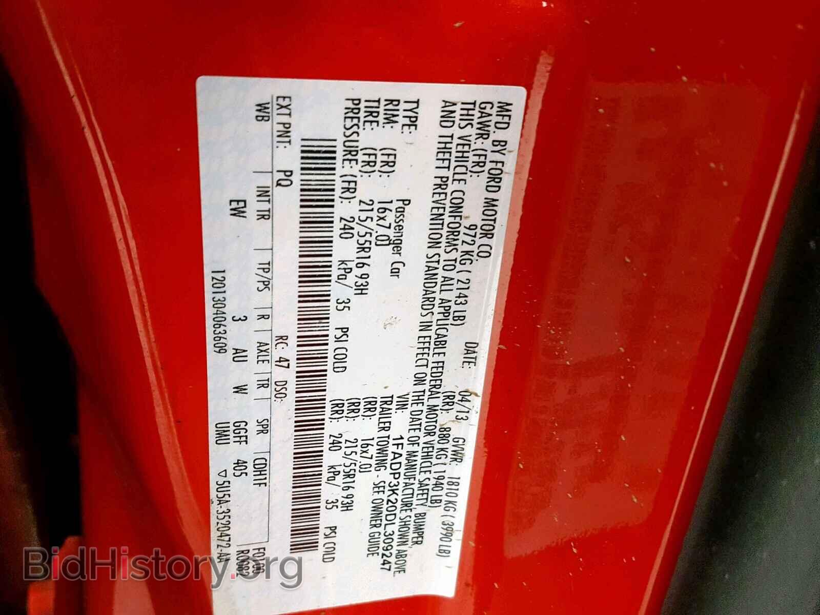 2013 FORD FOCUS - VIN: 1FADP3K20DL309247 - Фото 10