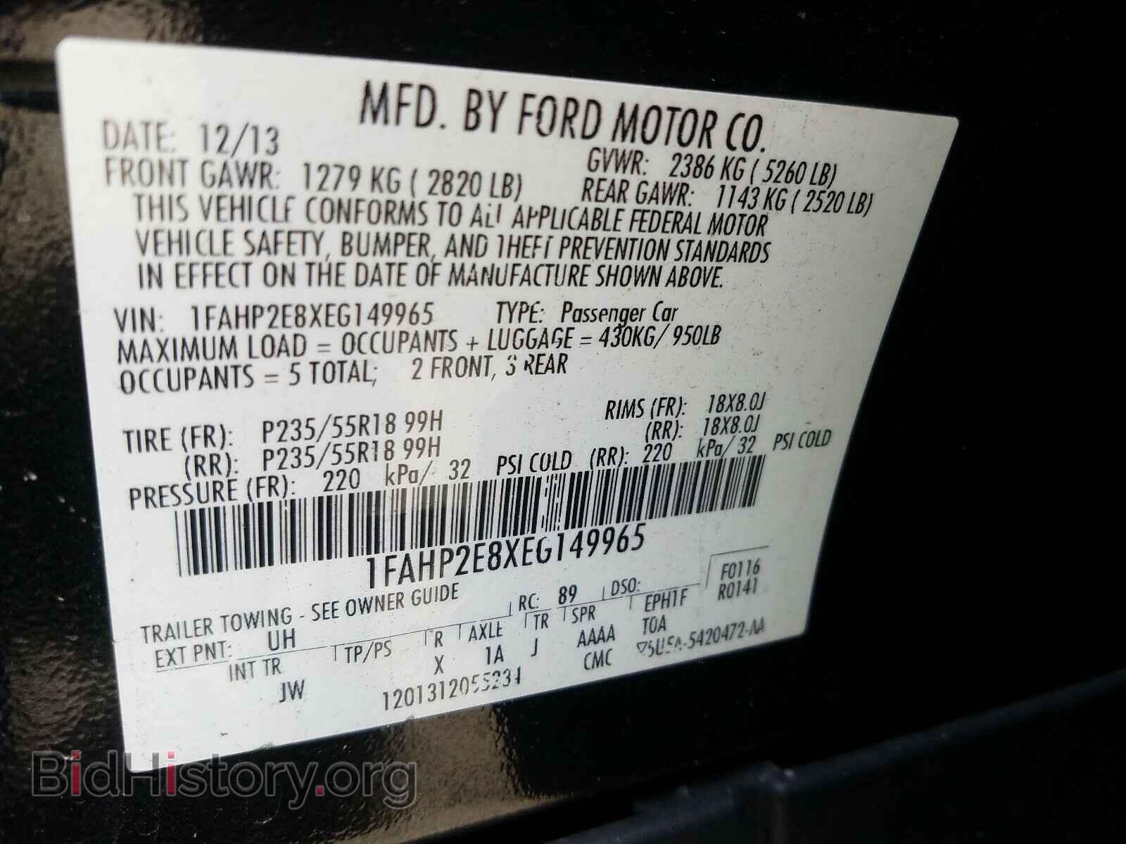 2014 FORD TAURUS - VIN: 1FAHP2E8XEG149965 - Photo 10
