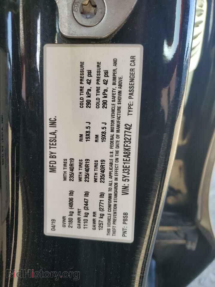 2019 TESLA MODEL 3 - VIN: 5YJ3E1EA8KF327742 - Фото 14