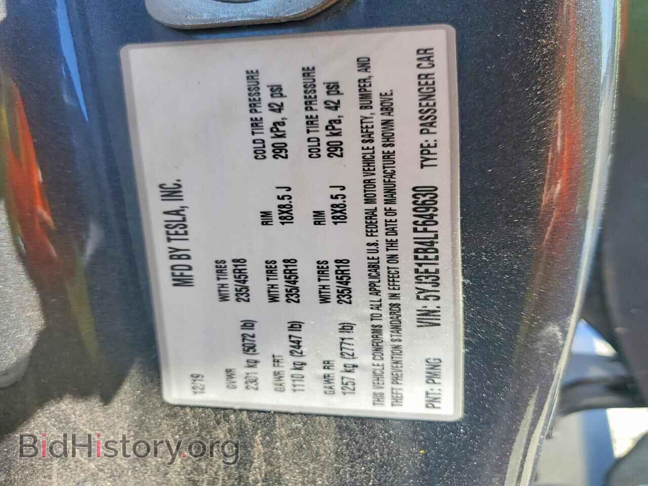 2020 TESLA MODEL 3 - VIN: 5YJ3E1EB4LF649630 - Photo 12