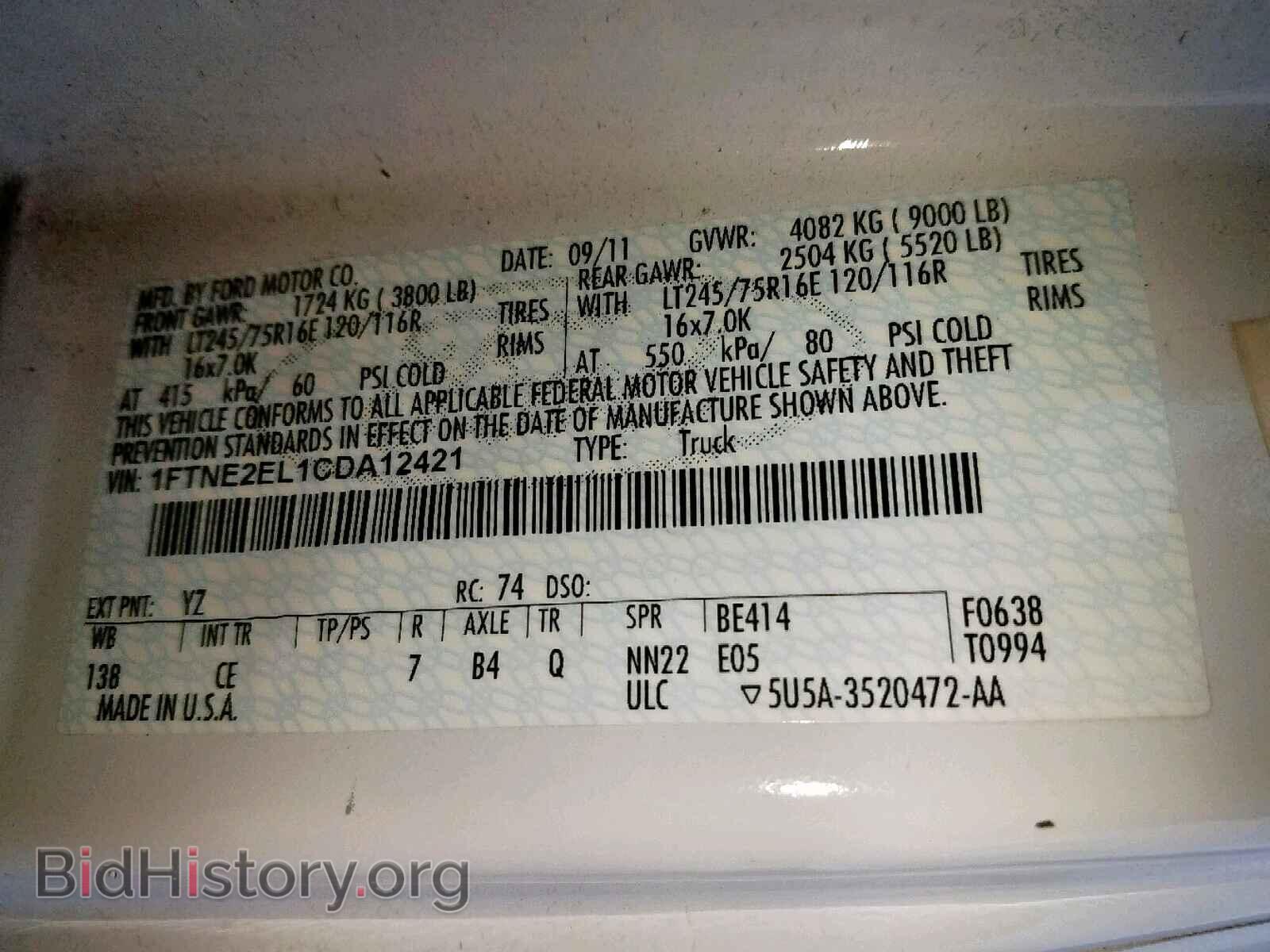 2012 FORD ECONOLINE - VIN: 1FTNE2EL1CDA12421 - Photo 10